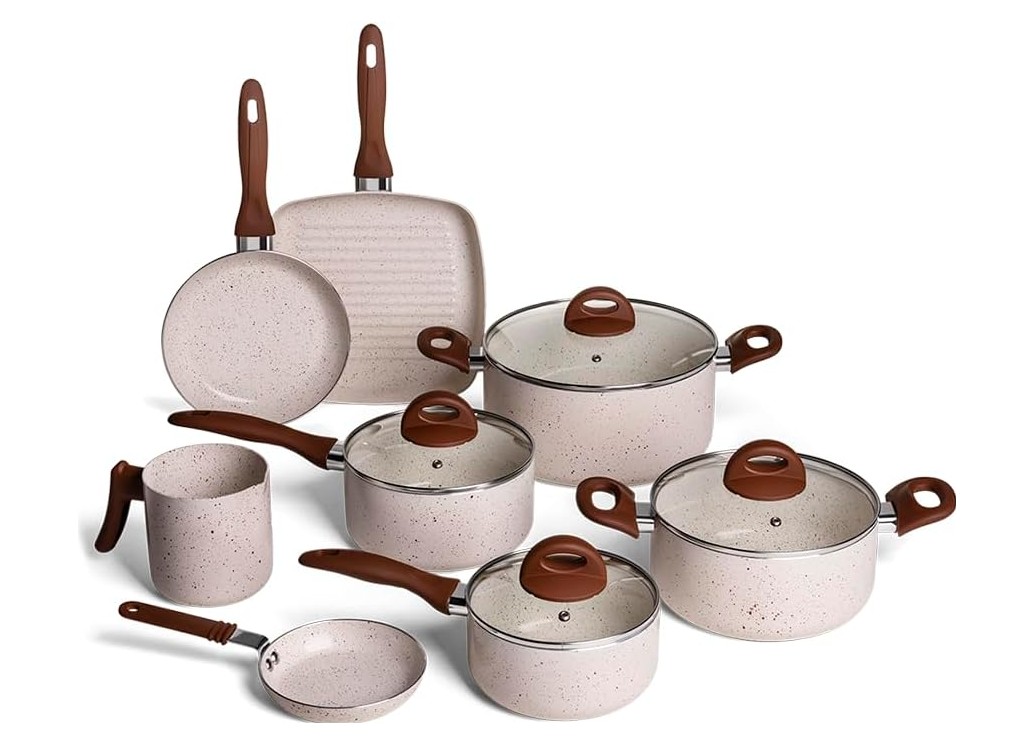 Jogo de Panelas Brinox Ceramic Life 8 Peças